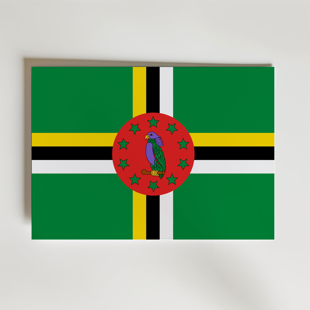 Dominica National Flag Poster – modern konst och stilren konsttryck för hemmet hos Bozetto
