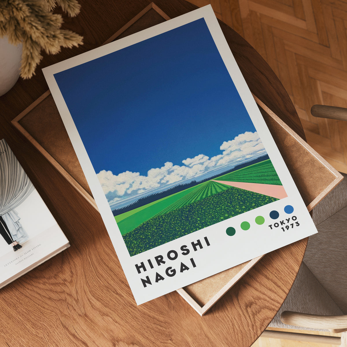 Hiroshi Nagai Countryside poster visualiserad på vägg – från Bozetto i hög kvalitet