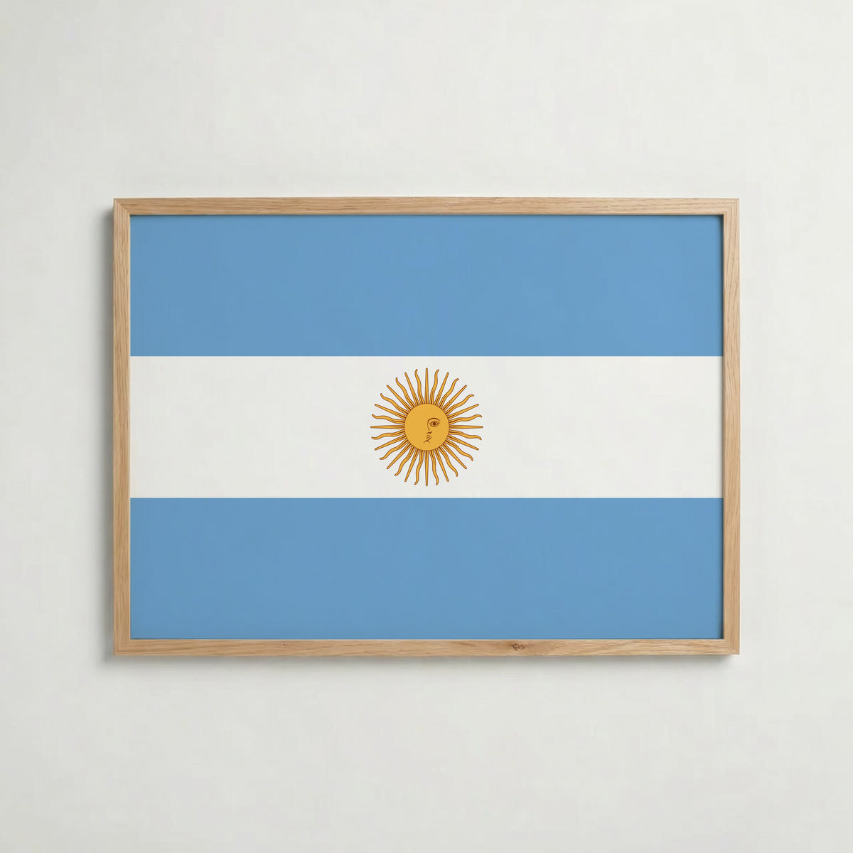 Argentina National Flag Poster i ekram – inramad konsttryck för stilren inredning hos Bozetto