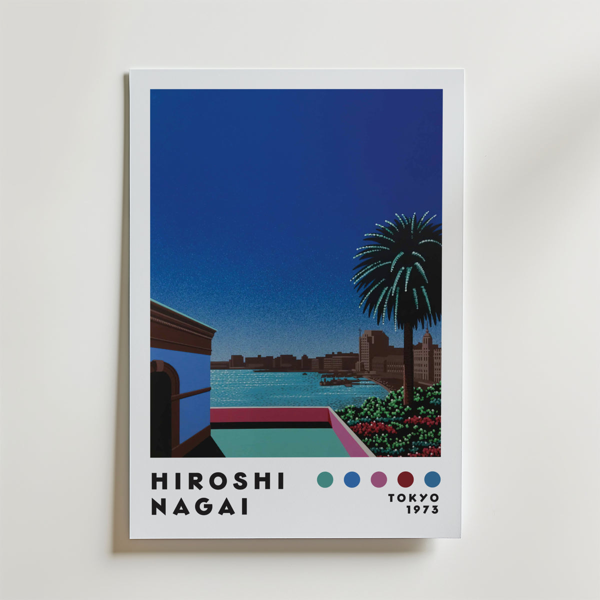 Mockup av Hiroshi Nagai Balcony View affisch på vägg – köp enkelt hos Bozetto i hög kvalitet