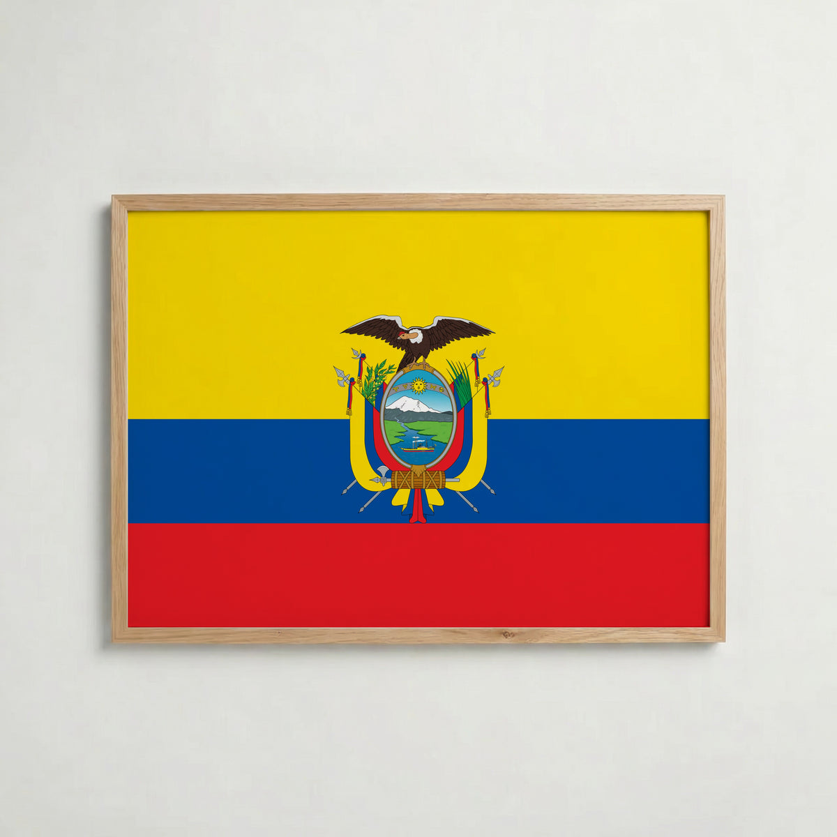 Ecuador National Flag Poster i ekram – inramad konsttryck för stilren inredning hos Bozetto