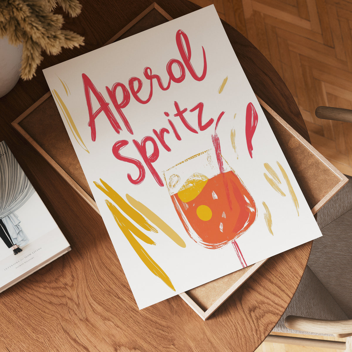 Retro Aperol poster visad rakt fram – Bozetto affisch i hög tryckkvalitet i hög tryckkvalitet