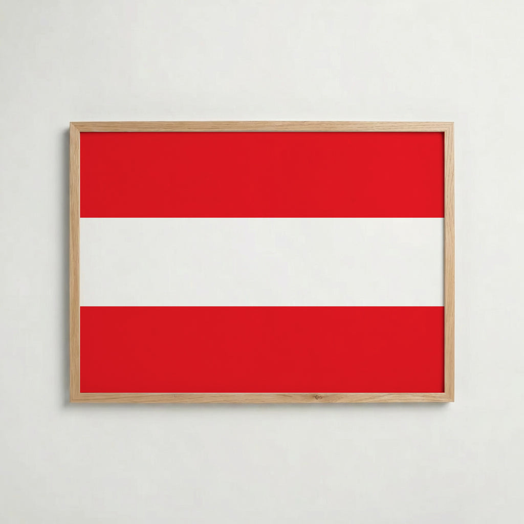 Austria National Flag Poster i ekram – inramad konsttryck för stilren inredning hos Bozetto
