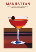 Manhattan No.2 Drink – affisch med snyggt motiv, köp enkelt hos Bozetto i flera storlekar