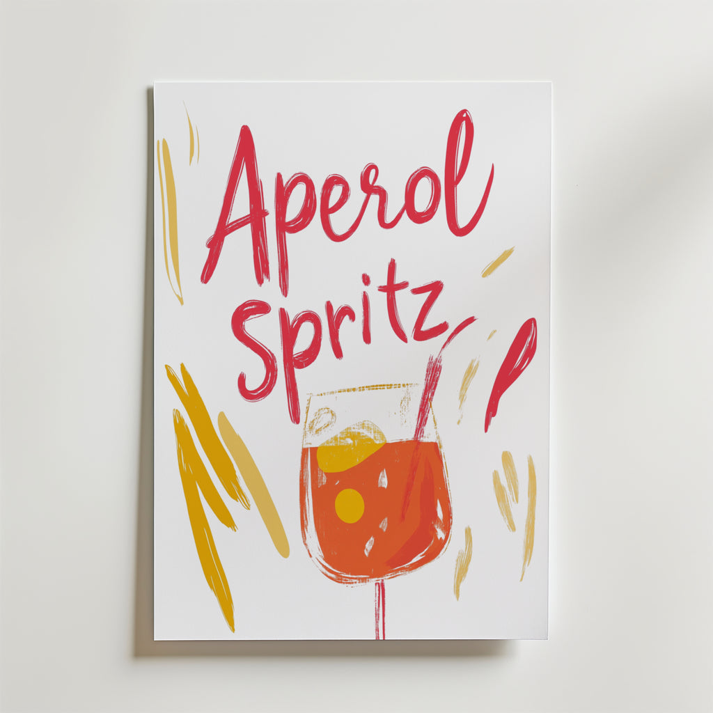 Retro Aperol – stilfullt konsttryck från Bozetto, tryckt på matt finpapper i hög tryckkvalitet