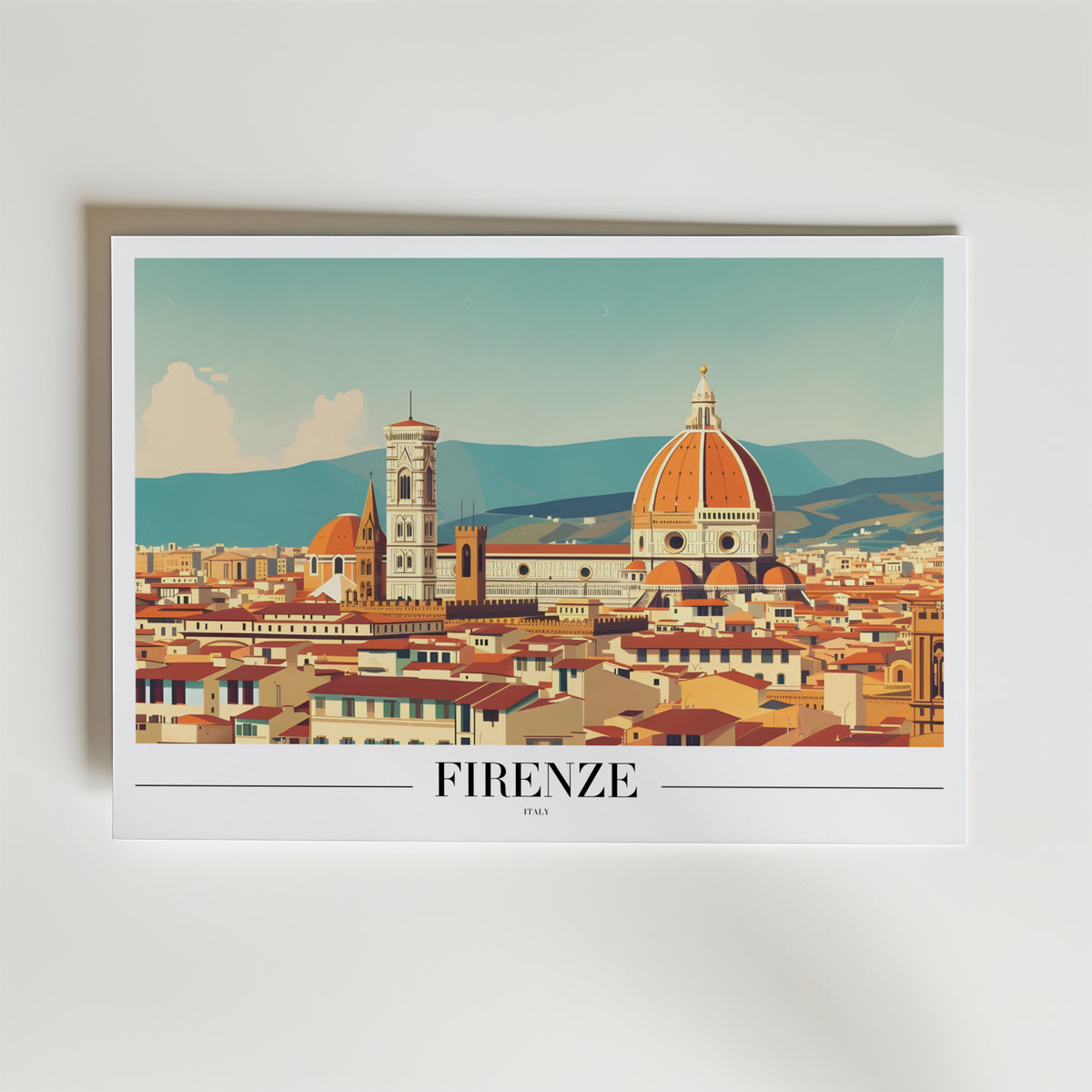 Firenze – stilfullt konsttryck från Bozetto, tryckt på matt finpapper i hög tryckkvalitet