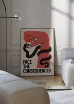 Face the Consequences poster visad rakt fram – Bozetto affisch i hög tryckkvalitet