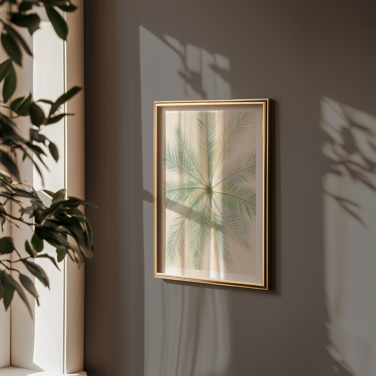 Mirrored Palm poster i stilrent hem med modern inredning – köp enkelt hos Bozetto
