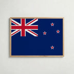 New Zealand National Flag Poster i ekram – inramad konsttryck för stilren inredning hos Bozetto
