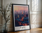 The Tokyo poster visualiserad på vägg – se rätt storlek med mockup från Bozetto i hög tryckkvalitet