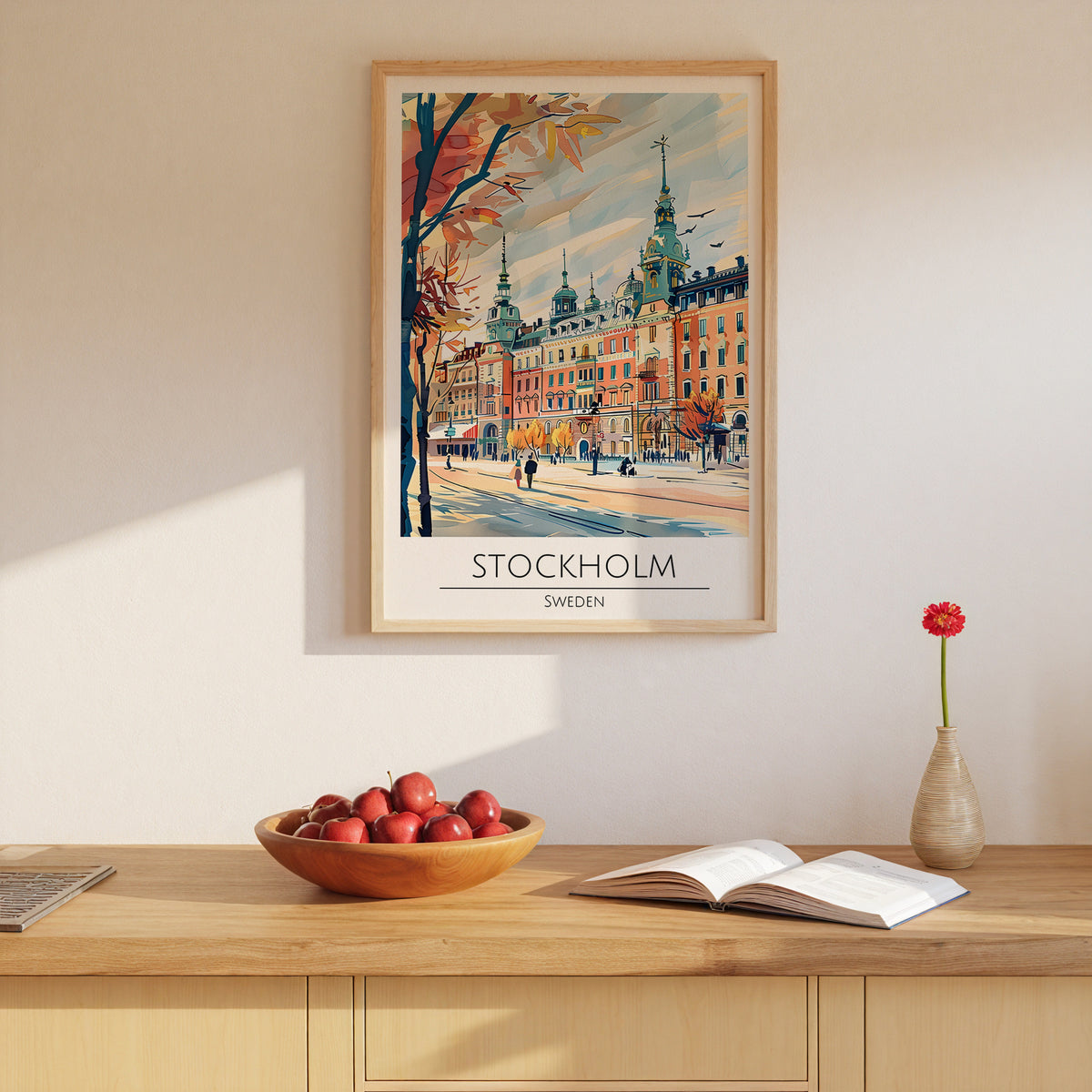 Stockholm Autumn Boulevard – affisch med stilfullt motiv från Bozetto i hög kvalitet