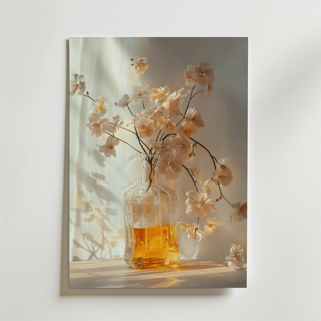 Glass Vase with Amber Liquid – stilfullt konsttryck från Bozetto, tryckt på matt finpapper