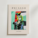 Picasso Style Fashion Portrait affisch på neutral bakgrund – poster från Bozetto