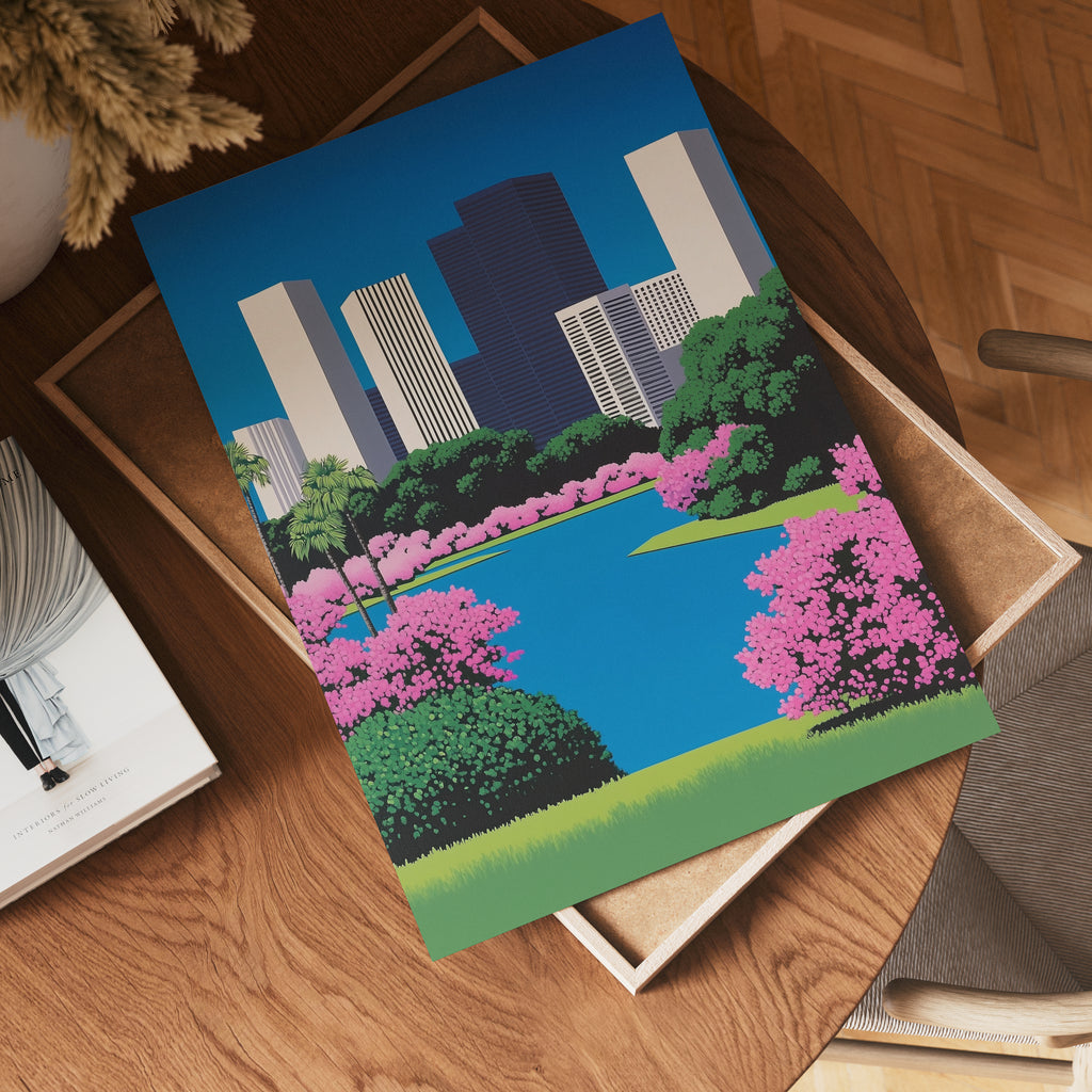 City Park Illustration – affisch med stilfullt motiv från Bozetto i hög kvalitet