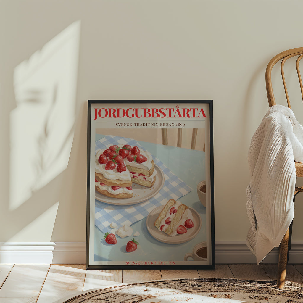 Jordgubbstårta poster i stilrent hem med modern inredning – köp enkelt hos Bozetto