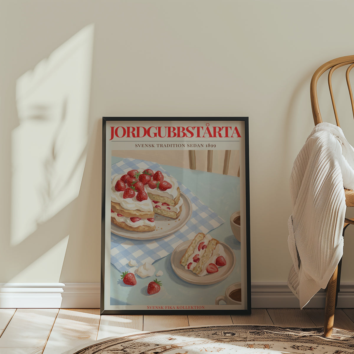 Jordgubbstårta poster i stilrent hem med modern inredning – köp enkelt hos Bozetto