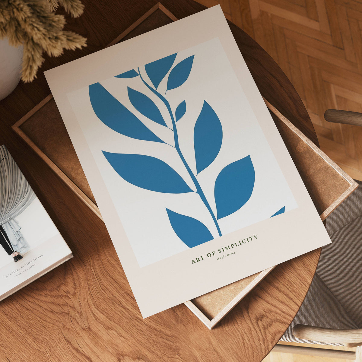 Blue Leaf poster visad rakt fram – Bozetto affisch i hög tryckkvalitet i hög tryckkvalitet