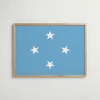 Micronesia National Flag Poster i ekram – inramad konsttryck för stilren inredning hos Bozetto