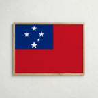 Samoa National Flag Poster i ekram – inramad konsttryck för stilren inredning hos Bozetto