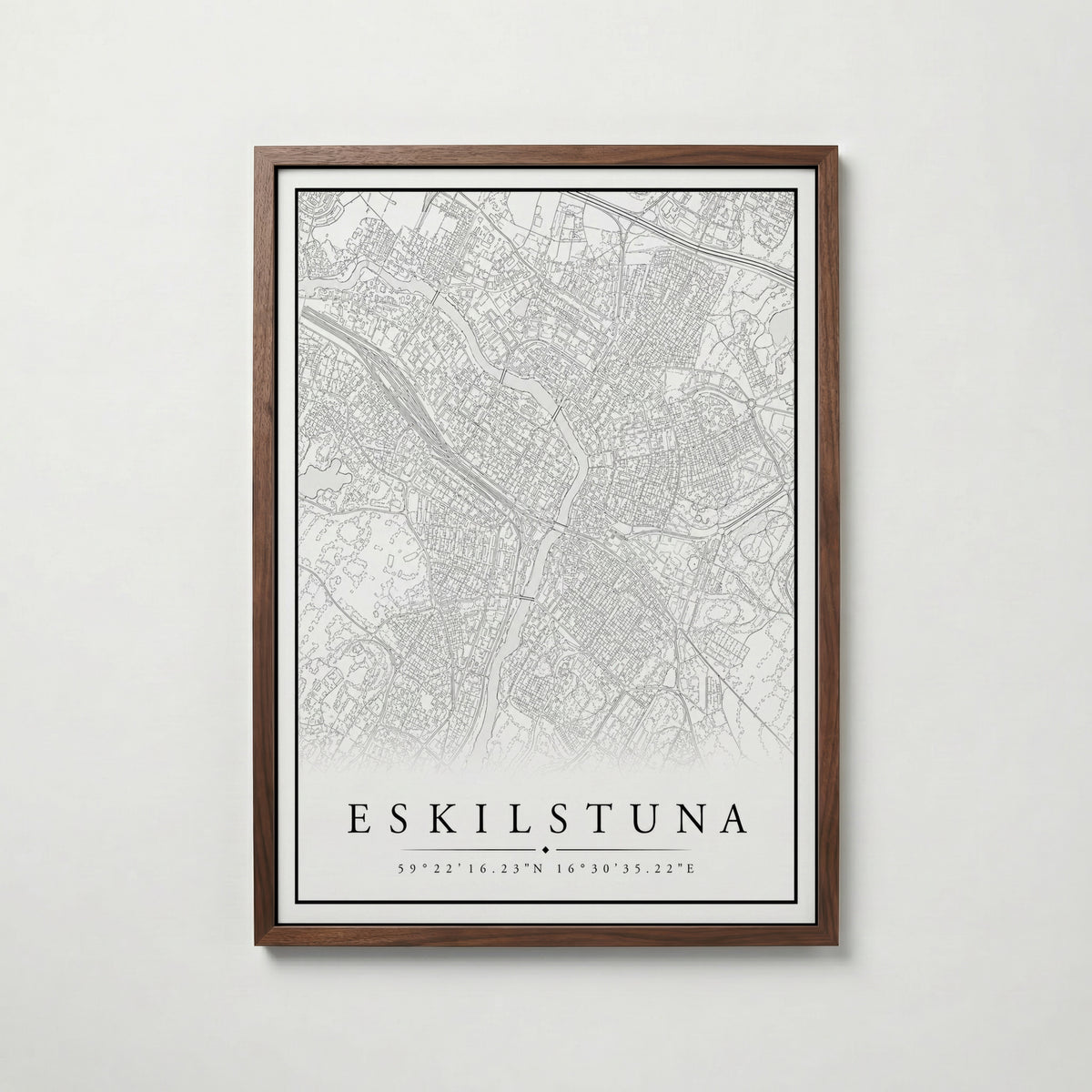 Eskilstuna Karta poster i flera storlekar – jämför mått och välj rätt hos Bozetto