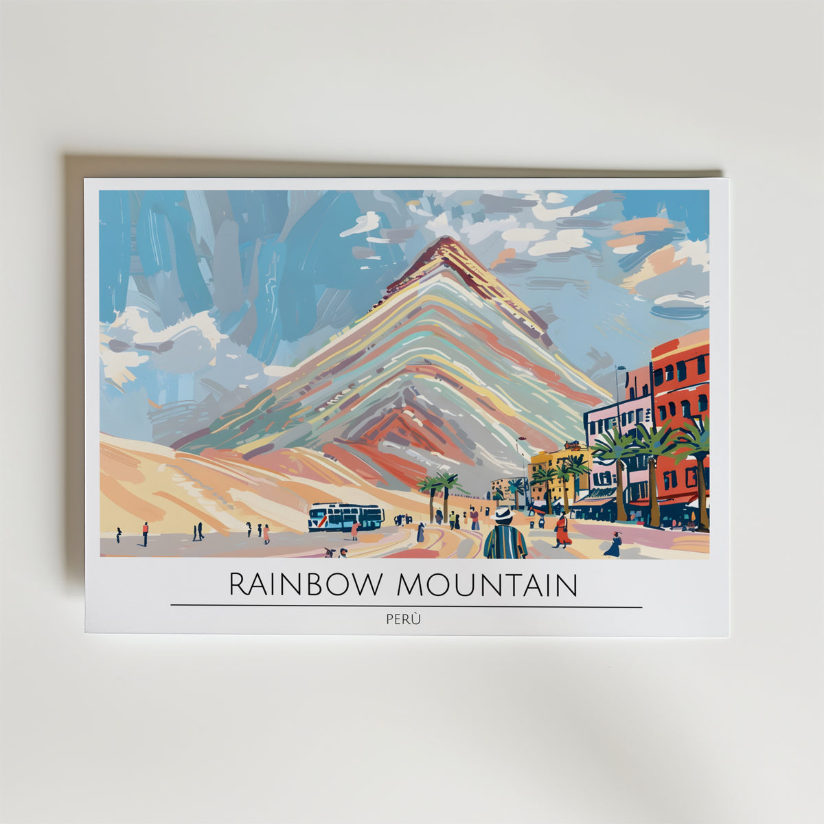 Rainbow Mountain – stilfullt konsttryck från Bozetto, tryckt på matt finpapper i hög tryckkvalitet