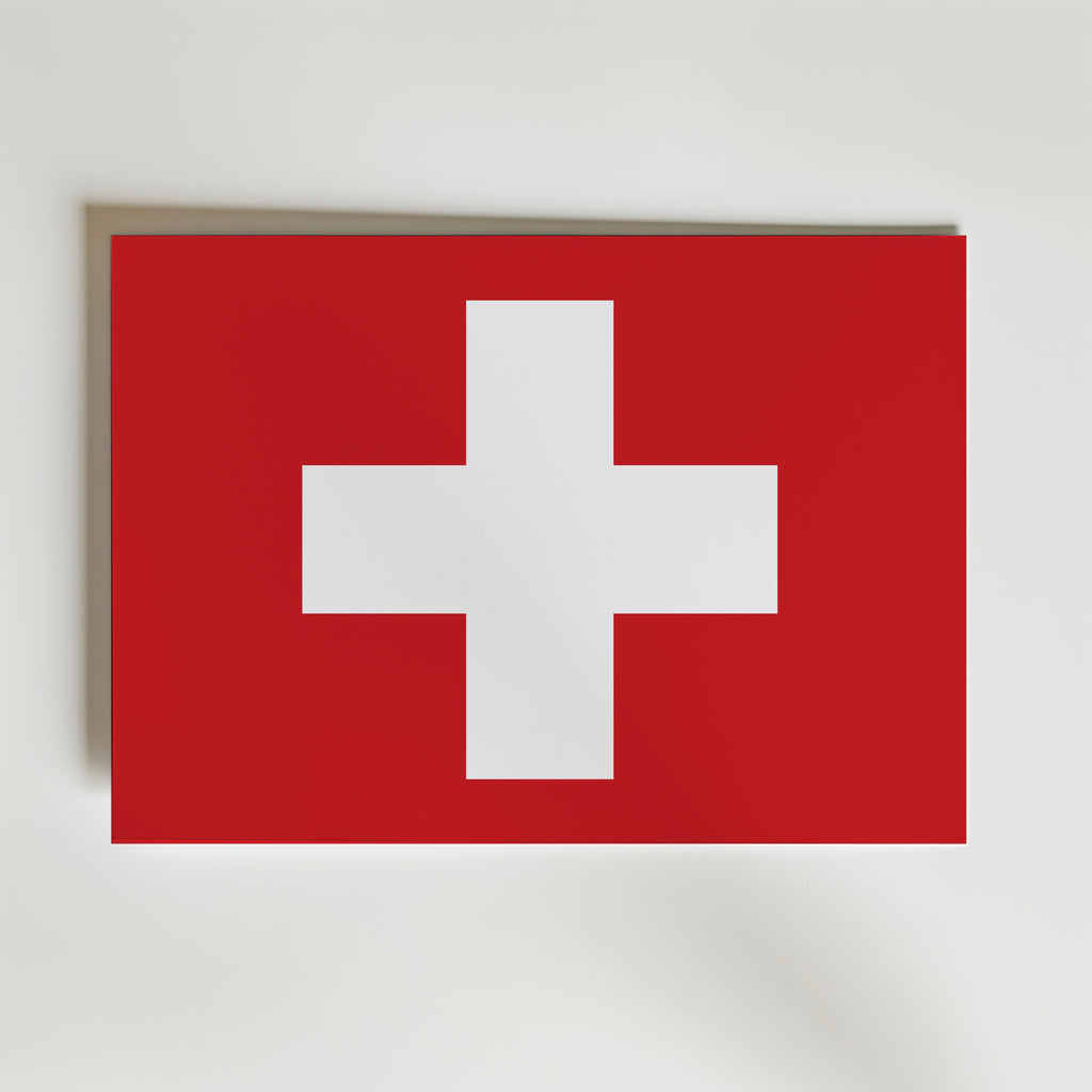 Switzerland National Flag Poster – modern konst och stilren konsttryck för hemmet hos Bozetto