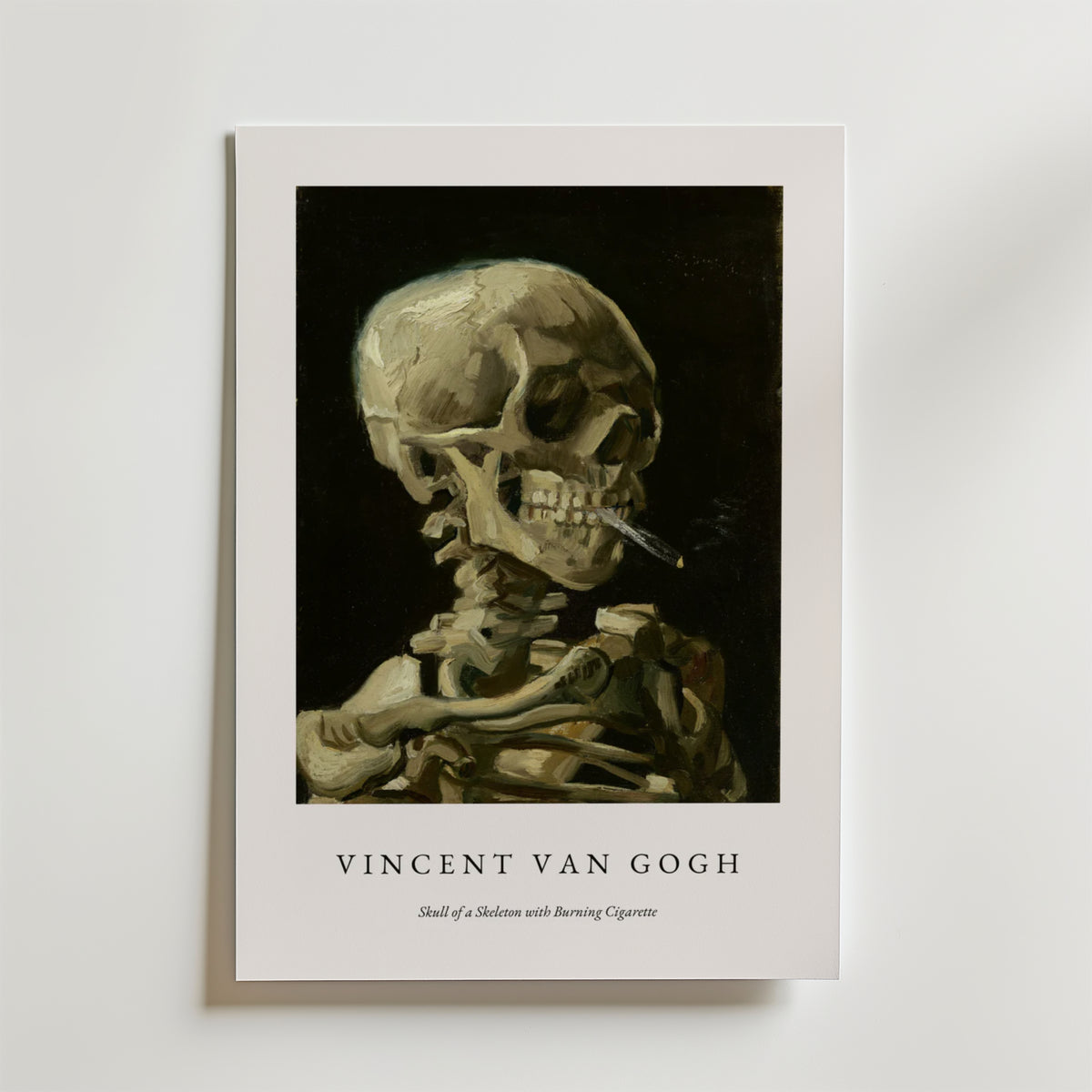 Van Gogh Skeleton With Burning affisch på neutral bakgrund – poster från Bozetto
