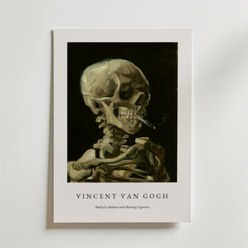 Van Gogh Skeleton With Burning affisch på neutral bakgrund – poster från Bozetto