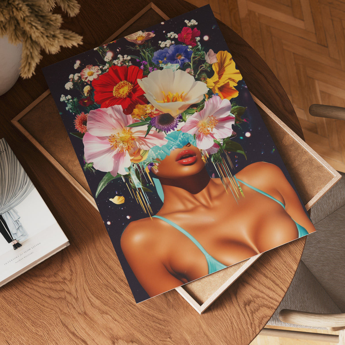 Cosmic Floral Vision poster visad rakt fram – Bozetto affisch i hög tryckkvalitet
