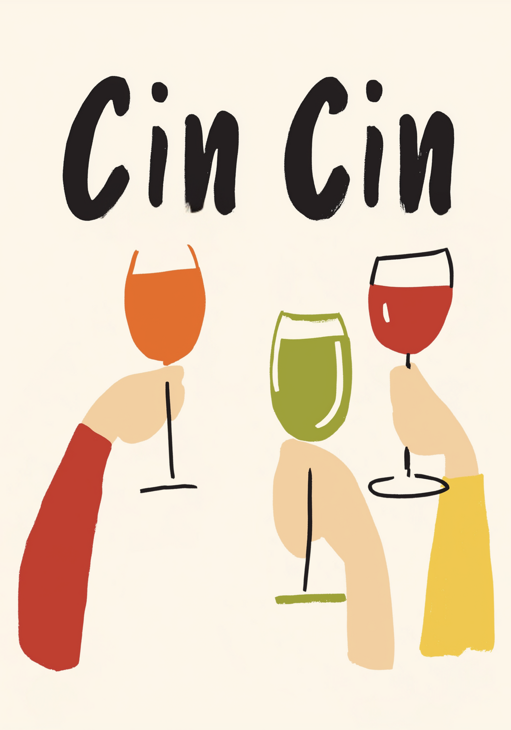 Cin Cin Cheers – affisch med snyggt motiv, köp enkelt hos Bozetto i flera storlekar
