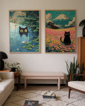 Bundle 2-pack Whimsical Cat Duo – kuraterad postercollection som lyfter hemmet hos Bozetto