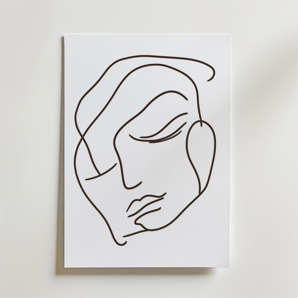 Bold Line Art Face – stilfullt konsttryck från Bozetto, tryckt på matt finpapper