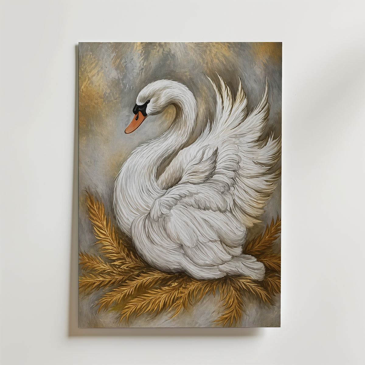 Golden Swan affisch inramad i neutral ram – se hur konsttrycket ser ut, Bozetto i hög tryckkvalitet