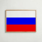 Russia National Flag Poster i ekram – inramad konsttryck för stilren inredning hos Bozetto