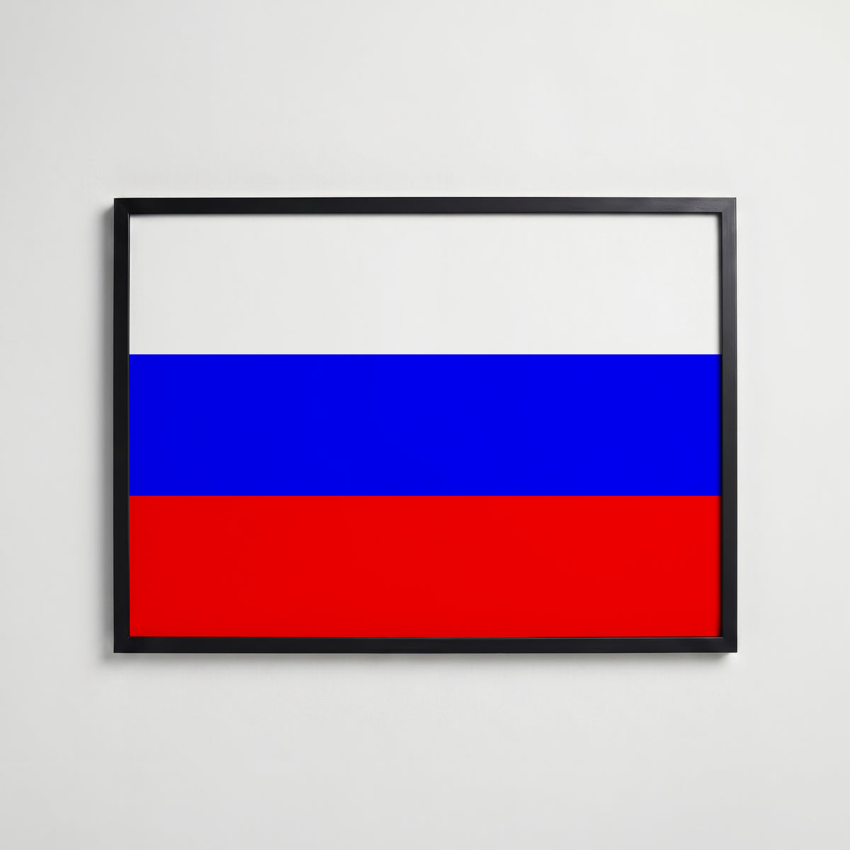 Russia National Flag Poster i svart ram – stilren konsttryck som väggdekor från Bozetto