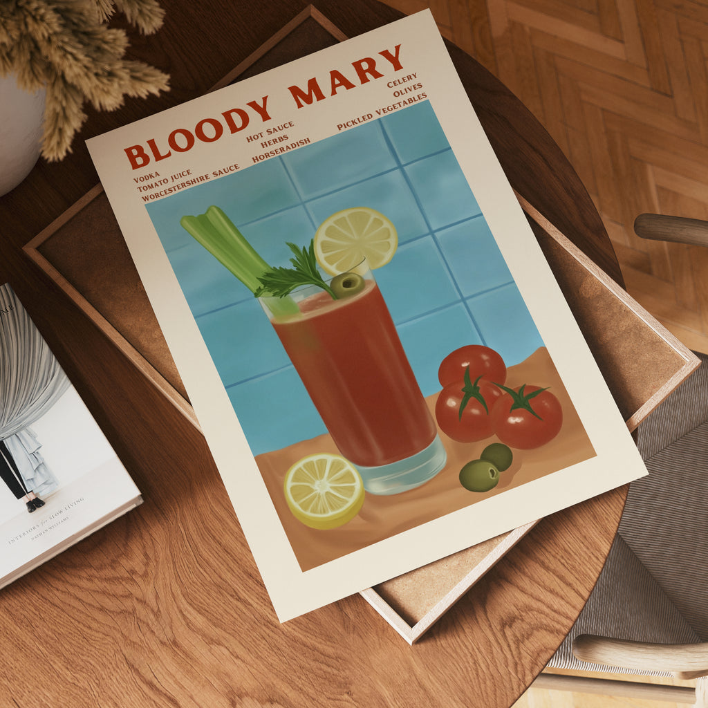 Bloody Mary Cocktail poster visad rakt fram – Bozetto affisch i hög tryckkvalitet