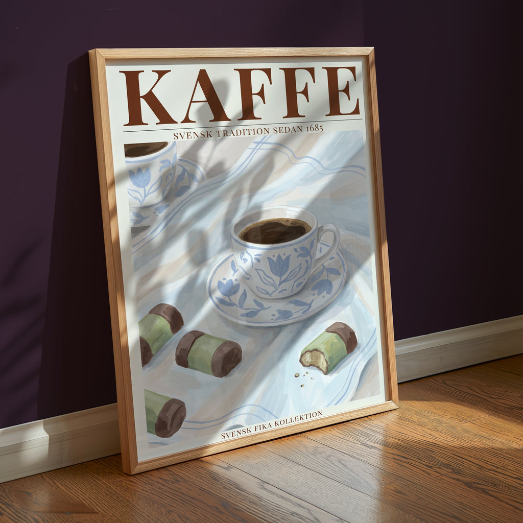 Kaffe affisch i ljust minimalistiskt vardagsrum – köp enkelt hos Bozetto i hög kvalitet