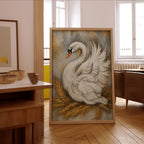 Golden Swan poster i stilrent hem med modern inredning – köp enkelt hos Bozetto i hög kvalitet
