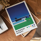 Väggmockup med Hiroshi Nagai Minimalist – köp enkelt hos Bozetto affisch i hög kvalitet