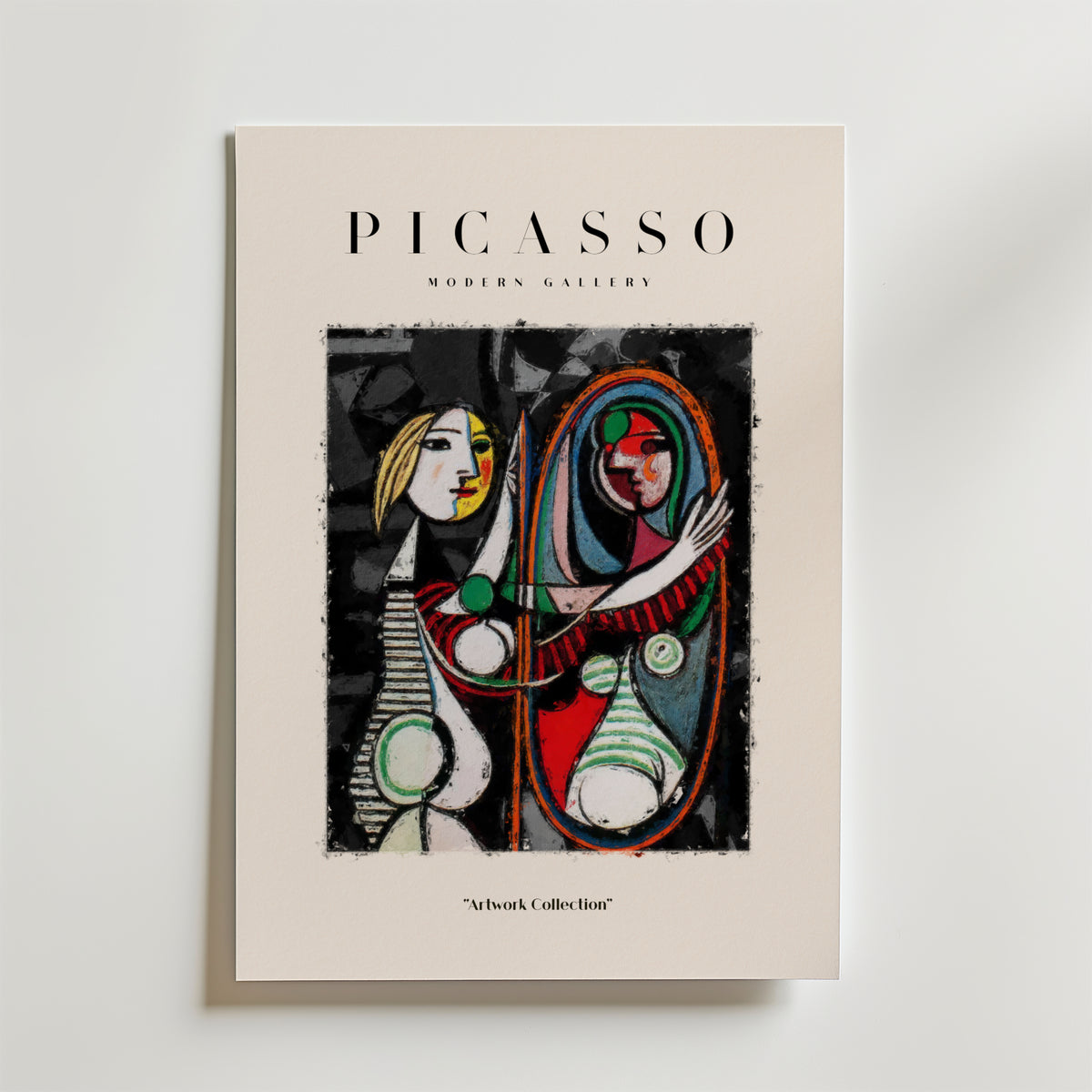 Picasso Inspired Mirror – stilfullt konsttryck från Bozetto, tryckt på matt finpapper