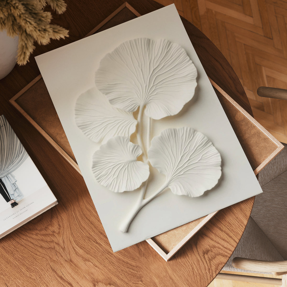 Ginkgo Leaf Textured No.2 poster visad rakt fram – Bozetto affisch i hög tryckkvalitet