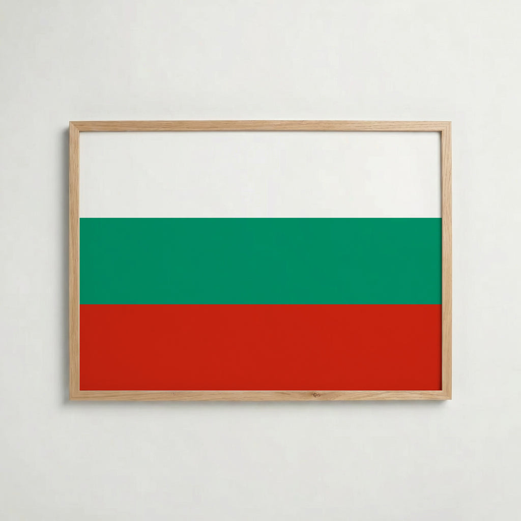 Bulgaria National Flag Poster i ekram – inramad konsttryck för stilren inredning hos Bozetto