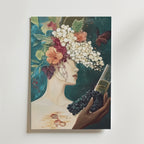 Floral Art With Butterflies And affisch på neutral bakgrund – poster från Bozetto
