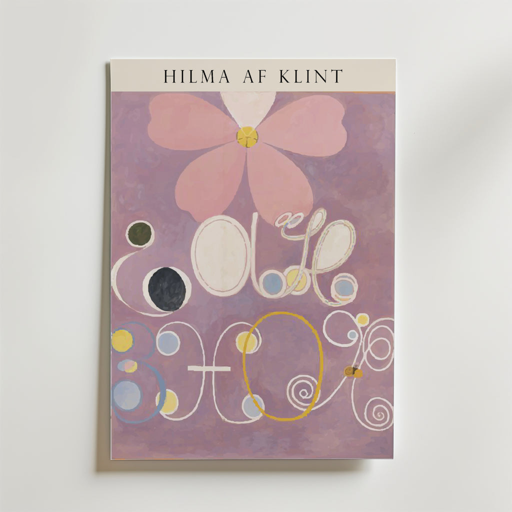 Hilma af Klint The Pink Flower affisch på neutral bakgrund – poster från Bozetto