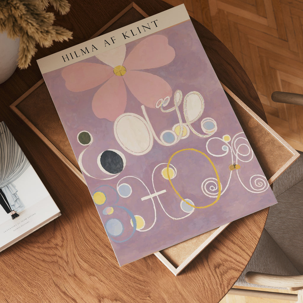 Hilma af Klint The Pink Flower – stilfullt konsttryck från Bozetto, tryckt på matt finpapper