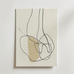 Beige Abstract Line Motion – stilfullt konsttryck från Bozetto, tryckt på matt finpapper
