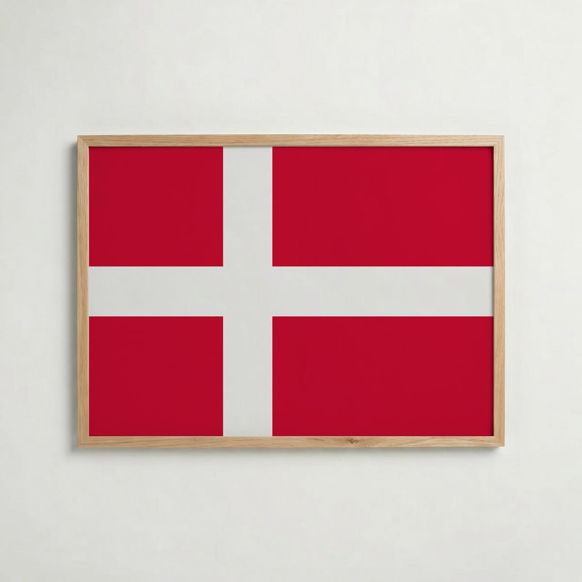 Denmark National Flag Poster i ekram – inramad konsttryck för stilren inredning hos Bozetto