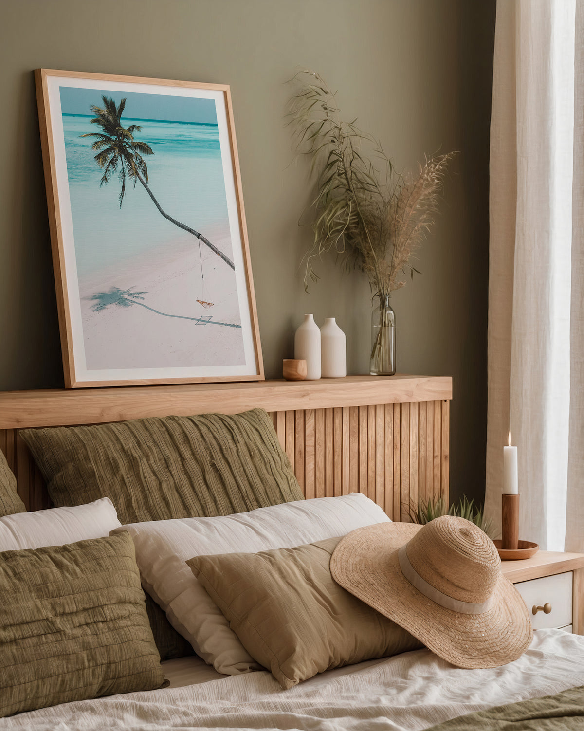 Palm Beach Swing poster visualiserad på vägg – se rätt storlek med mockup från Bozetto