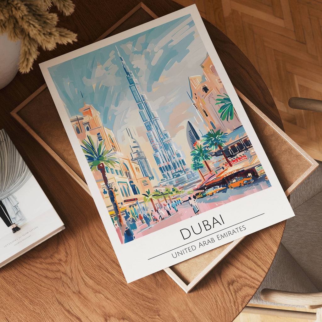Dubai Skyline Mirage poster visad rakt fram – Bozetto affisch i hög tryckkvalitet