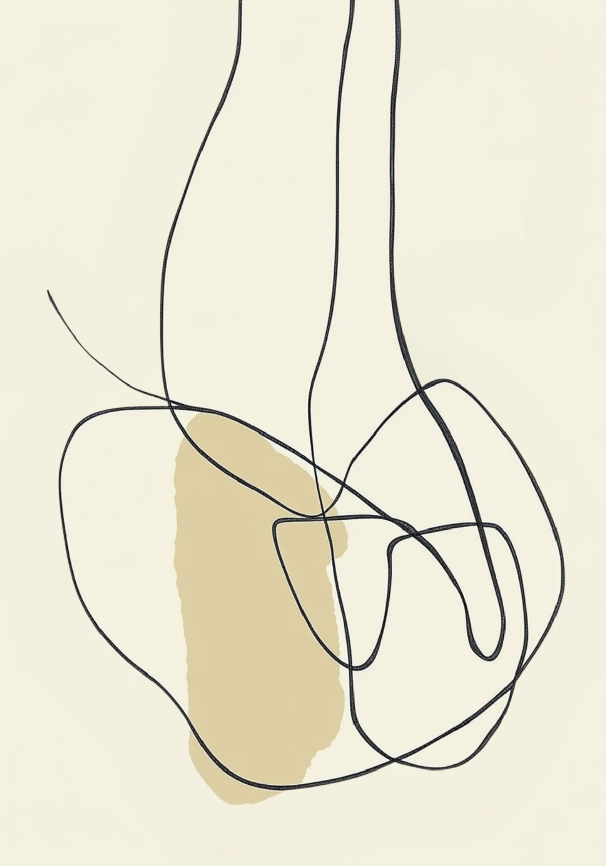 Beige Abstract Line Motion – köp enkelt hos Bozetto konsttryck i hög kvalitet i hög kvalitet